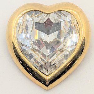 Vintage Heart Rhinestone Brooch